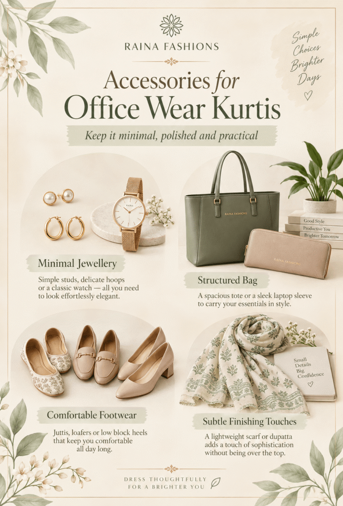 office kurti accessories and footwear