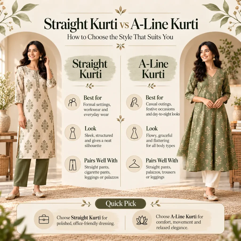 Straight Kurti vs A-Line Style Guide