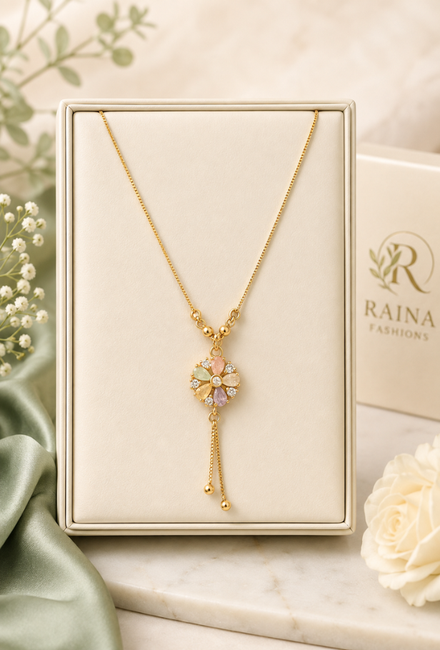 Anti-Tarnish Floral Chain Pendant - Image 2