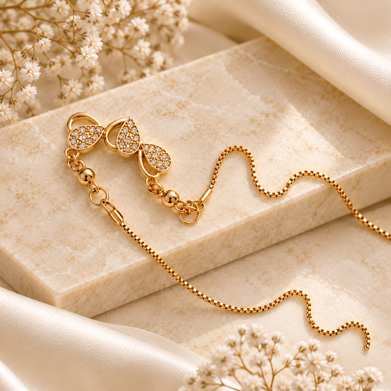 Gold tear drop necklace for girls
